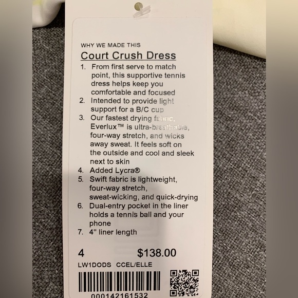 Lululemon Court Crush Dress Size 4 - Picture 11 of 11